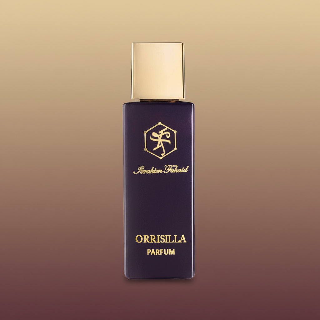 Ibrahim Fuhaid Orrislla decant bottle, 10ml, amber glass with spray